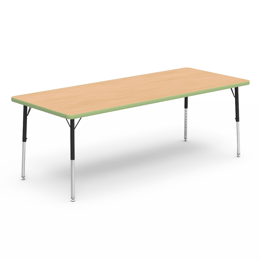 Virco 483072LO - Virco 4000 Series Rectangular Activity Table with Heavy Duty Laminate Top - Preschool Height Adjustable Legs (30"W x 72"L x 17-25"H) - SchoolOutlet