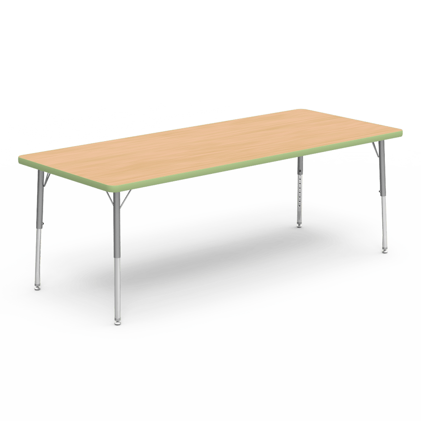 Virco 483072LO - Virco 4000 Series Rectangular Activity Table with Heavy Duty Laminate Top - Preschool Height Adjustable Legs (30"W x 72"L x 17-25"H) - SchoolOutlet