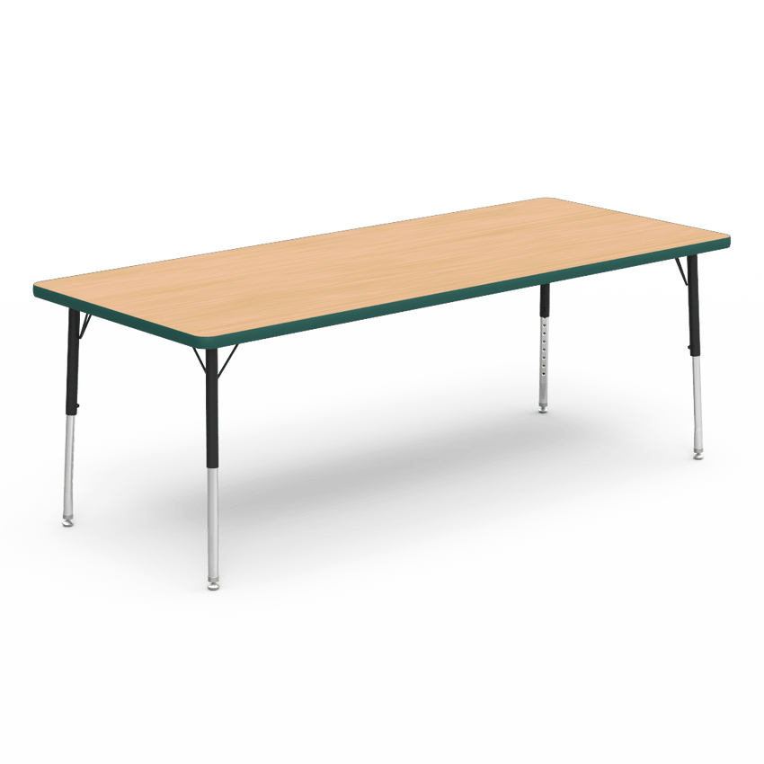 Virco 483072LO - Virco 4000 Series Rectangular Activity Table with Heavy Duty Laminate Top - Preschool Height Adjustable Legs (30"W x 72"L x 17-25"H) - SchoolOutlet