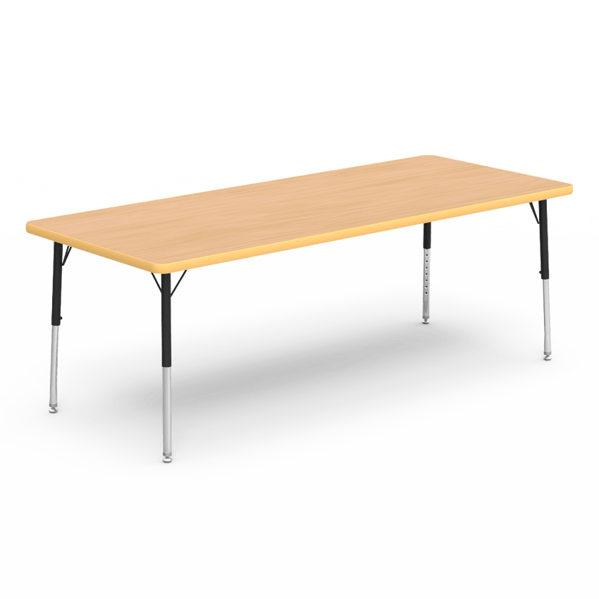 Virco 483072LO - Virco 4000 Series Rectangular Activity Table with Heavy Duty Laminate Top - Preschool Height Adjustable Legs (30"W x 72"L x 17-25"H) - SchoolOutlet