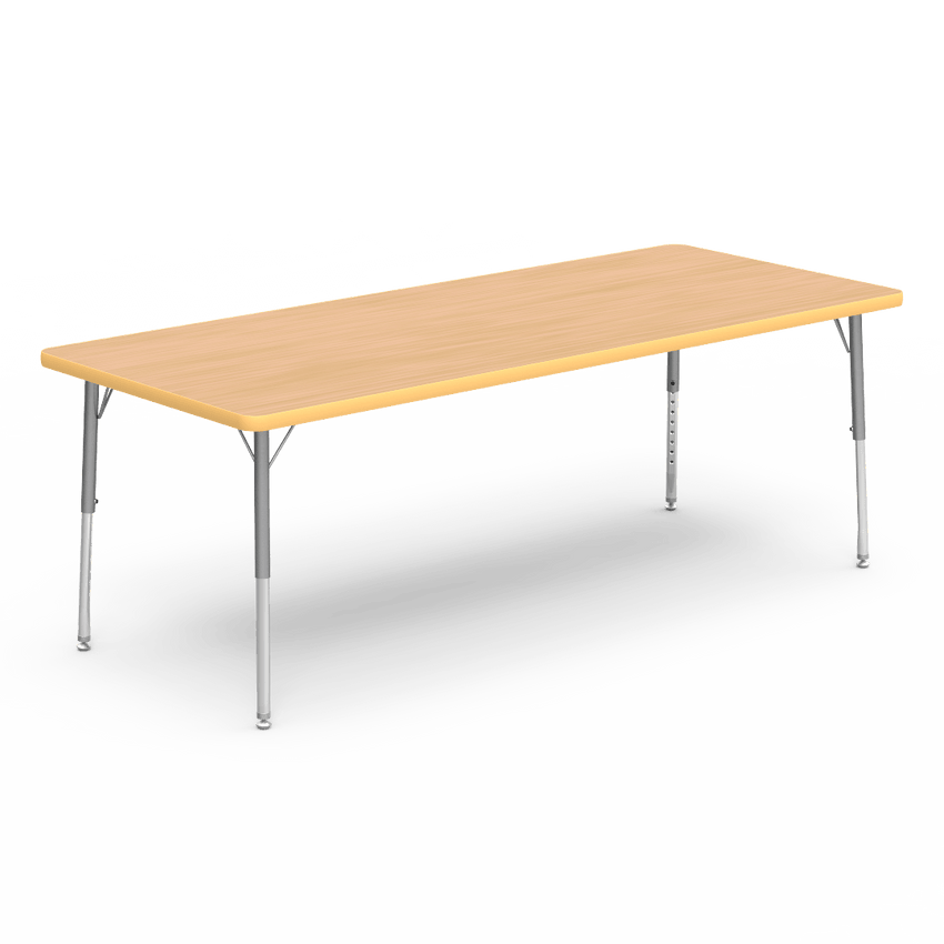 Virco 483072LO - Virco 4000 Series Rectangular Activity Table with Heavy Duty Laminate Top - Preschool Height Adjustable Legs (30"W x 72"L x 17-25"H) - SchoolOutlet