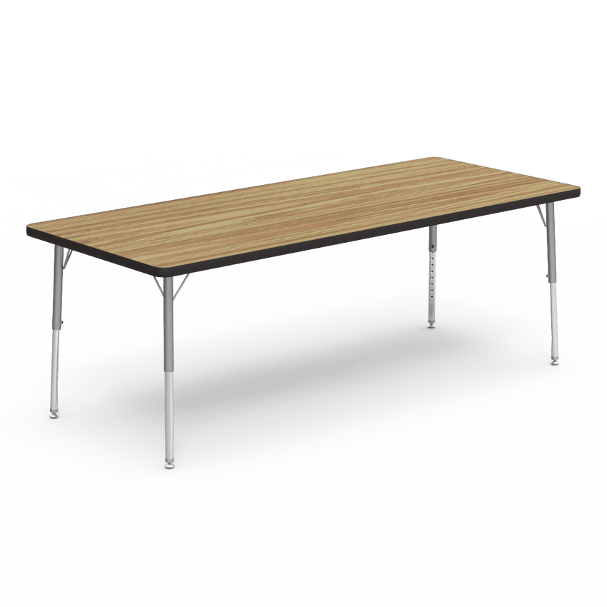 Virco 483072LO - Virco 4000 Series Rectangular Activity Table with Heavy Duty Laminate Top - Preschool Height Adjustable Legs (30"W x 72"L x 17-25"H) - SchoolOutlet