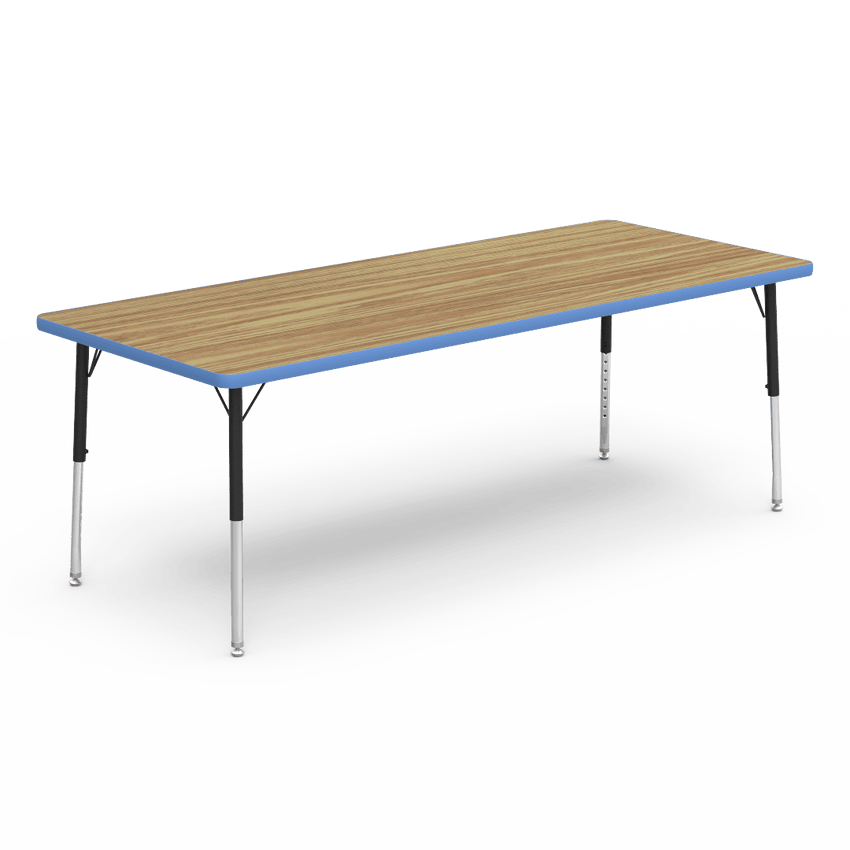 Virco 483072LO - Virco 4000 Series Rectangular Activity Table with Heavy Duty Laminate Top - Preschool Height Adjustable Legs (30"W x 72"L x 17-25"H) - SchoolOutlet