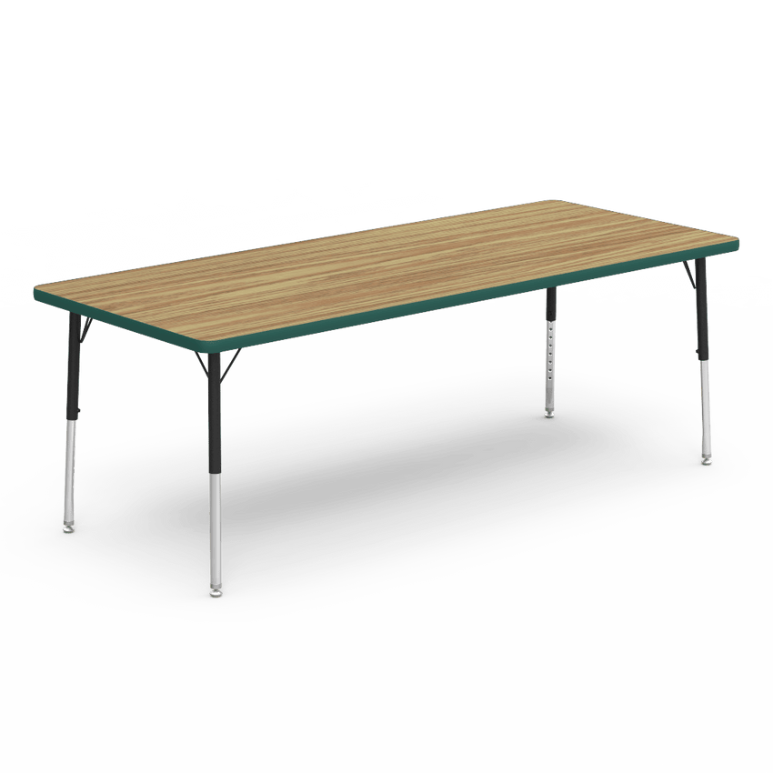 Virco 483072LO - Virco 4000 Series Rectangular Activity Table with Heavy Duty Laminate Top - Preschool Height Adjustable Legs (30"W x 72"L x 17-25"H) - SchoolOutlet