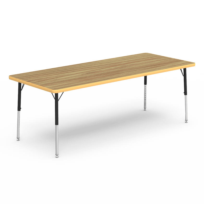 Virco 483072LO - Virco 4000 Series Rectangular Activity Table with Heavy Duty Laminate Top - Preschool Height Adjustable Legs (30"W x 72"L x 17-25"H) - SchoolOutlet