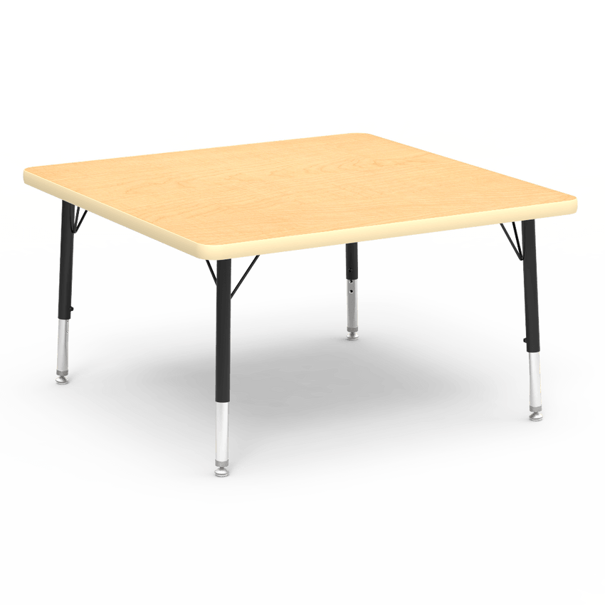 Virco 483636LO - 4000 Series Square Activity Table with Heavy Duty Laminate Top - Preschool Height Adjustable Legs (36"W x 36"L x 17-25"H) - SchoolOutlet