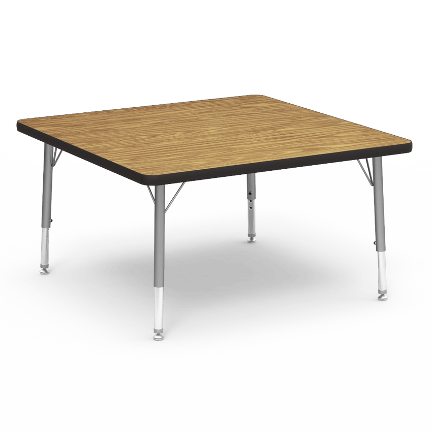 Virco 483636LO - 4000 Series Square Activity Table with Heavy Duty Laminate Top - Preschool Height Adjustable Legs (36"W x 36"L x 17-25"H) - SchoolOutlet
