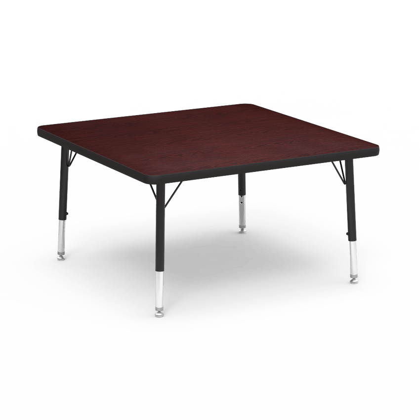 Virco 483636LO - 4000 Series Square Activity Table with Heavy Duty Laminate Top - Preschool Height Adjustable Legs (36"W x 36"L x 17-25"H) - SchoolOutlet