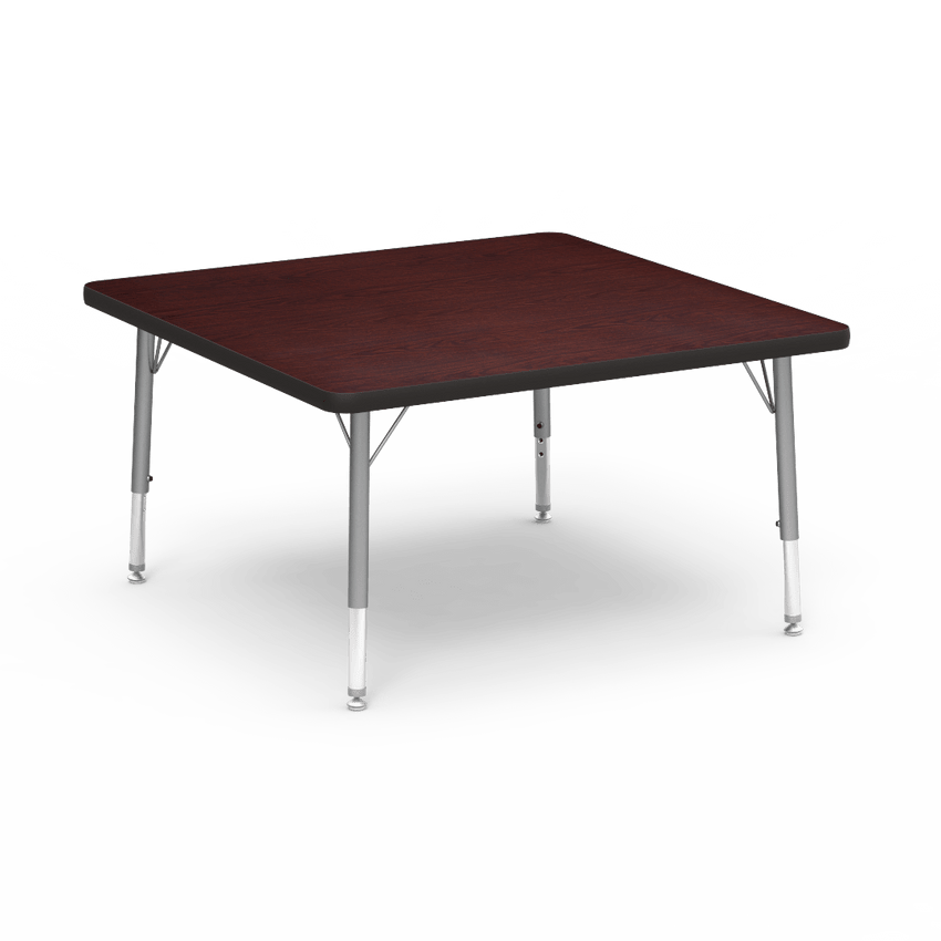 Virco 483636LO - 4000 Series Square Activity Table with Heavy Duty Laminate Top - Preschool Height Adjustable Legs (36"W x 36"L x 17-25"H) - SchoolOutlet
