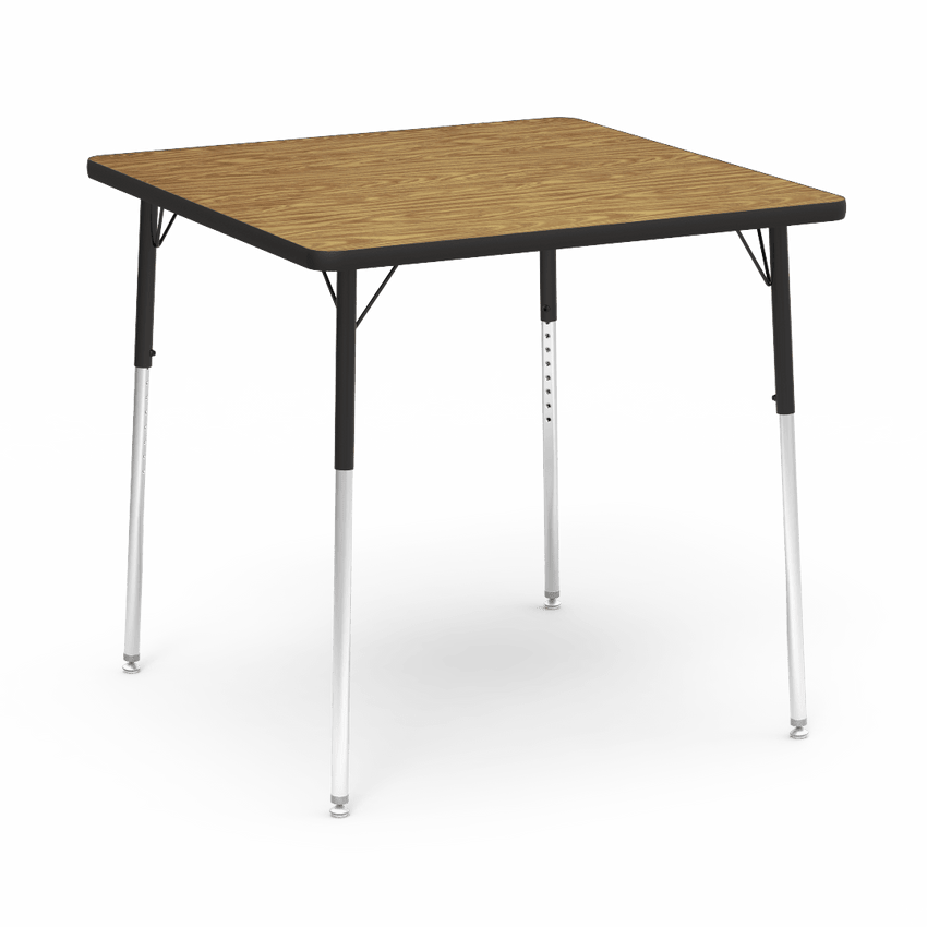 Virco 483636W- 4000 Series Square 36" x 36" Activity Table, 1 1/8 inch Thick Laminate Top, Adjustable WheelChair Leg Height 26"-34"H - SchoolOutlet