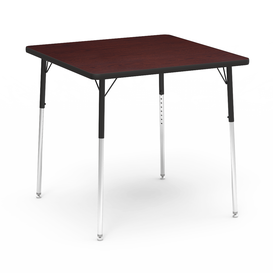 Virco 483636W- 4000 Series Square 36" x 36" Activity Table, 1 1/8 inch Thick Laminate Top, Adjustable WheelChair Leg Height 26"-34"H - SchoolOutlet