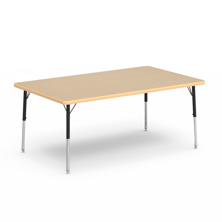 Virco 483660LO - 4000 Series Rectangular Activity Table with Heavy Duty Laminate Top - Preschool Height Adjustable Legs (36"W x 60"L x 17"-25"H) - SchoolOutlet