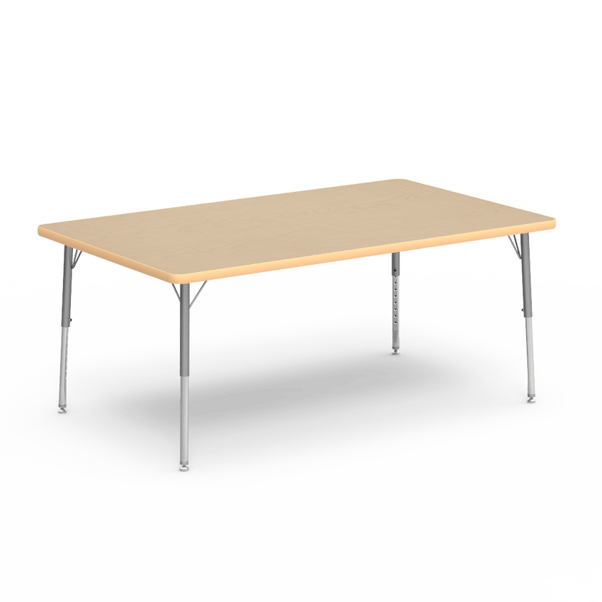 Virco 483660LO - 4000 Series Rectangular Activity Table with Heavy Duty Laminate Top - Preschool Height Adjustable Legs (36"W x 60"L x 17"-25"H) - SchoolOutlet