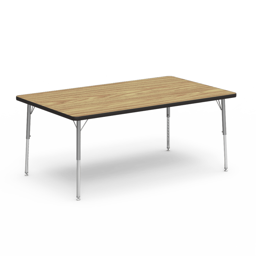 Virco 483660LO - 4000 Series Rectangular Activity Table with Heavy Duty Laminate Top - Preschool Height Adjustable Legs (36"W x 60"L x 17"-25"H) - SchoolOutlet