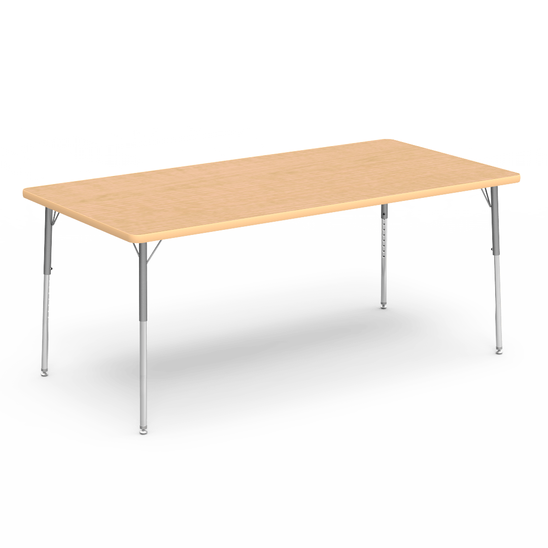 Virco 483672 - Virco 4000 Series Rectangular Activity Table with Heavy Duty Laminate Top 36"W x 72"L and Adjustable Height Legs 22"-30"H - SchoolOutlet