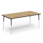 Rectangular Activity Table with Heavy Duty Medium Oak Laminate Top and Adjustable Height (36