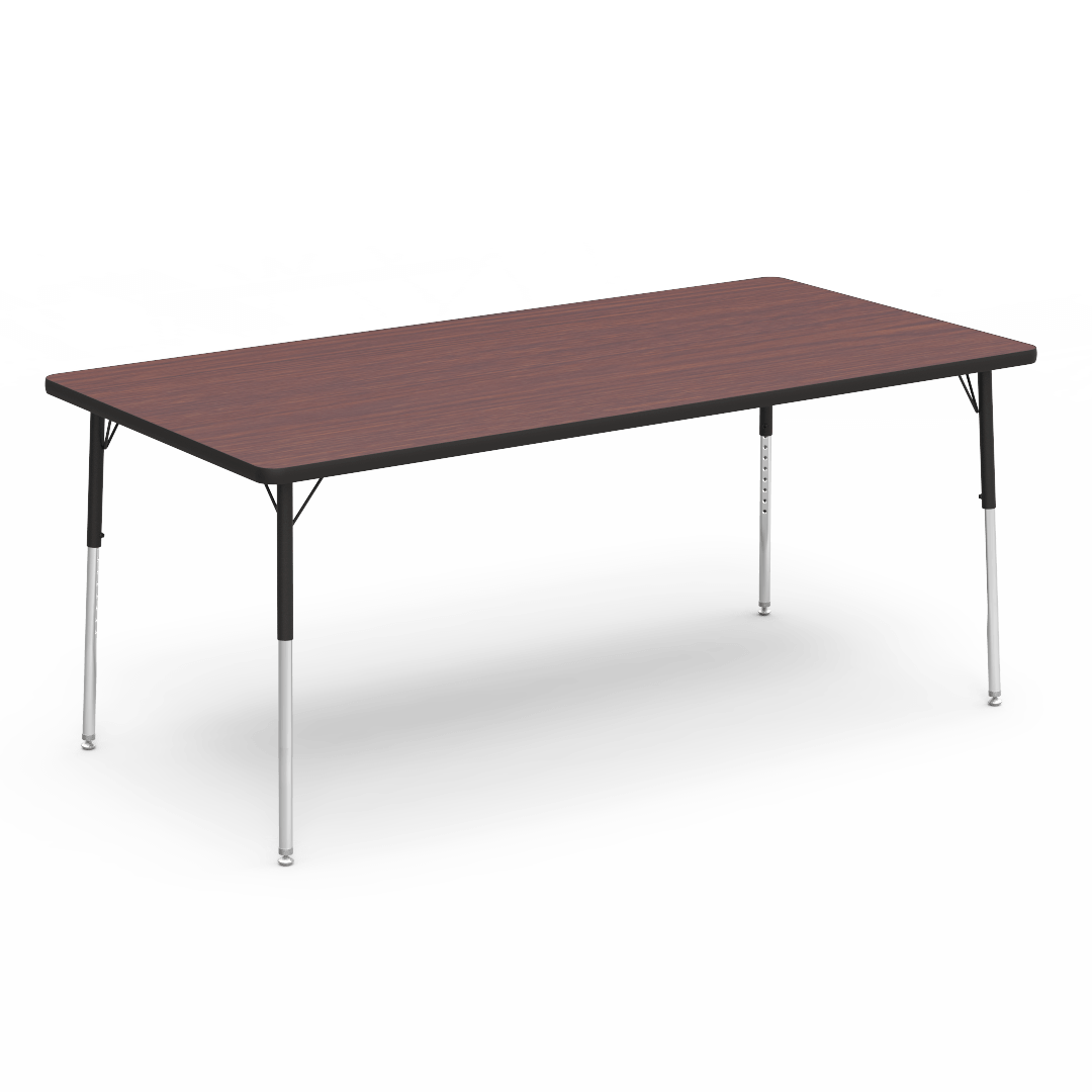 Virco 483672 - Virco 4000 Series Rectangular Activity Table with Heavy Duty Laminate Top 36"W x 72"L and Adjustable Height Legs 22"-30"H - SchoolOutlet