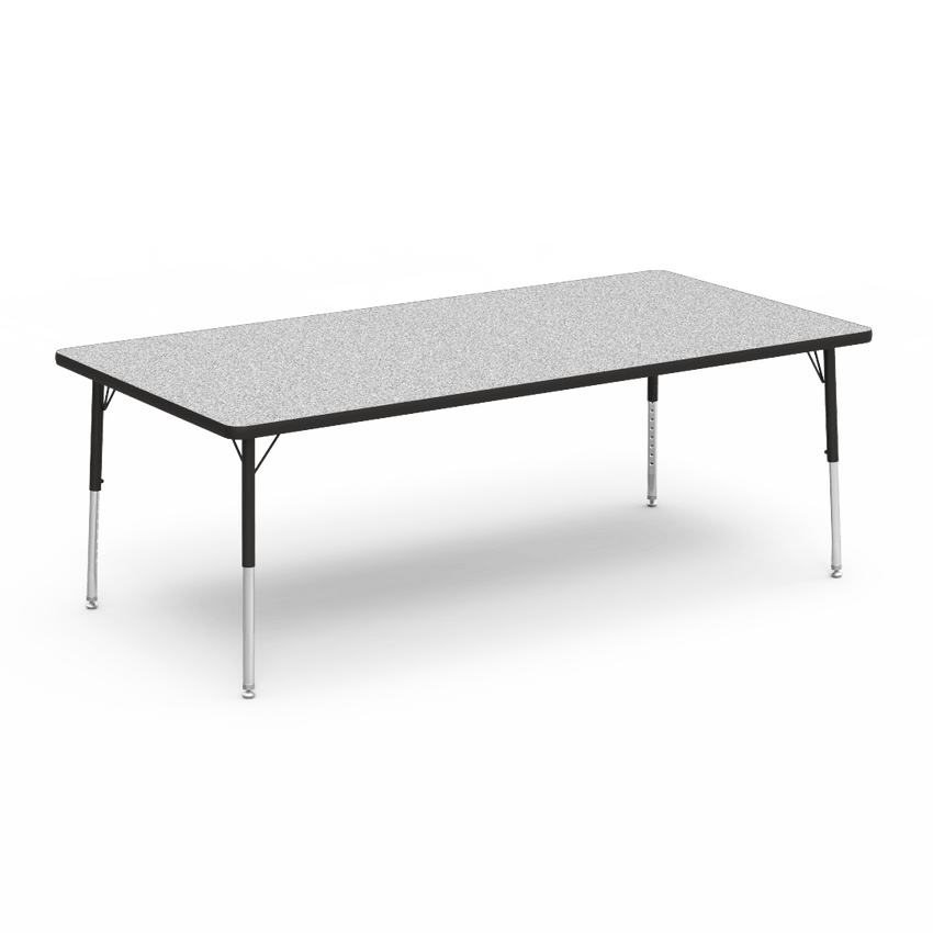 Rectangular Activity Table with Heavy Duty Laminate Top - Preschool Height Adjustable Legs (36"W x 72"L x 17-25"H) - SchoolOutlet