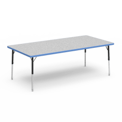 Rectangular Activity Table with Heavy Duty Laminate Top - Preschool Height Adjustable Legs (36"W x 72"L x 17-25"H)