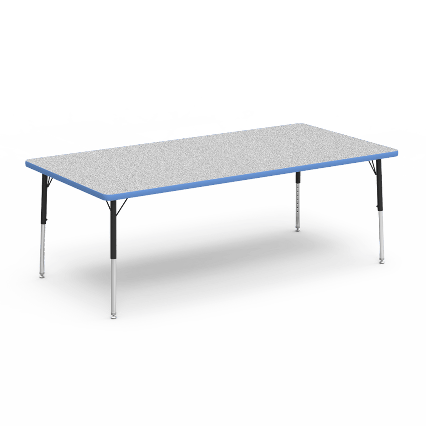 Rectangular Activity Table with Heavy Duty Laminate Top - Preschool Height Adjustable Legs (36"W x 72"L x 17-25"H) - SchoolOutlet