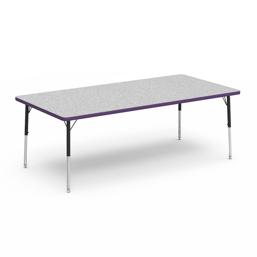 Rectangular Activity Table with Heavy Duty Laminate Top - Preschool Height Adjustable Legs (36"W x 72"L x 17-25"H) - SchoolOutlet