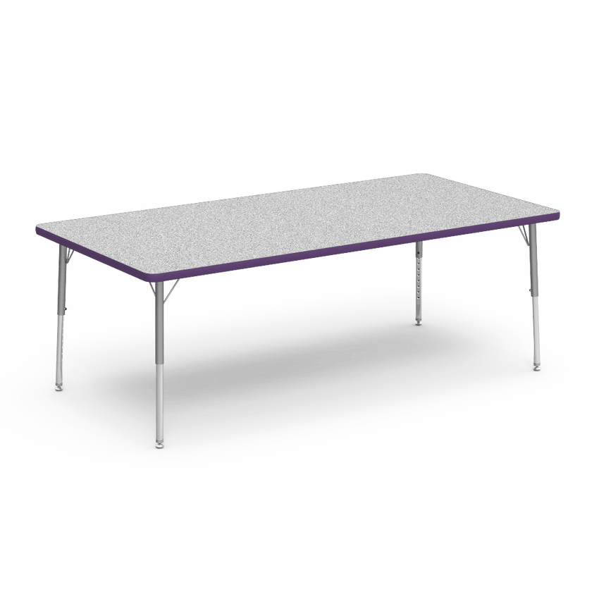 Rectangular Activity Table with Heavy Duty Laminate Top - Preschool Height Adjustable Legs (36"W x 72"L x 17-25"H) - SchoolOutlet