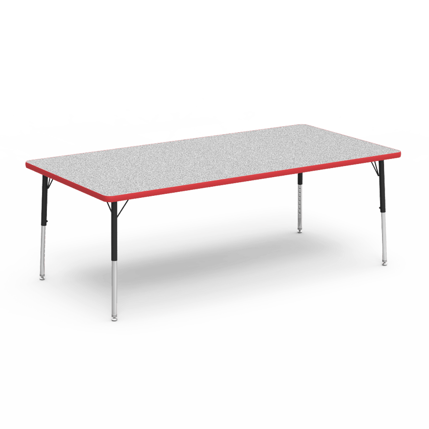 Rectangular Activity Table with Heavy Duty Laminate Top - Preschool Height Adjustable Legs (36"W x 72"L x 17-25"H) - SchoolOutlet