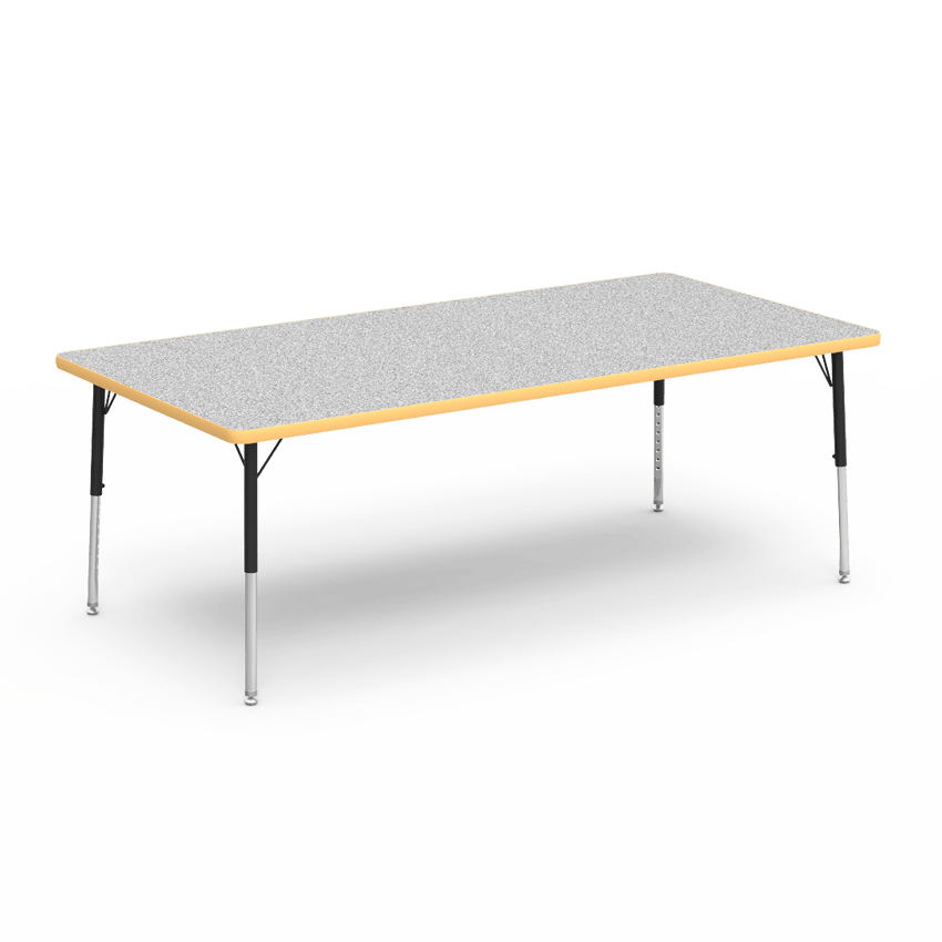 Rectangular Activity Table with Heavy Duty Laminate Top - Preschool Height Adjustable Legs (36"W x 72"L x 17-25"H) - SchoolOutlet