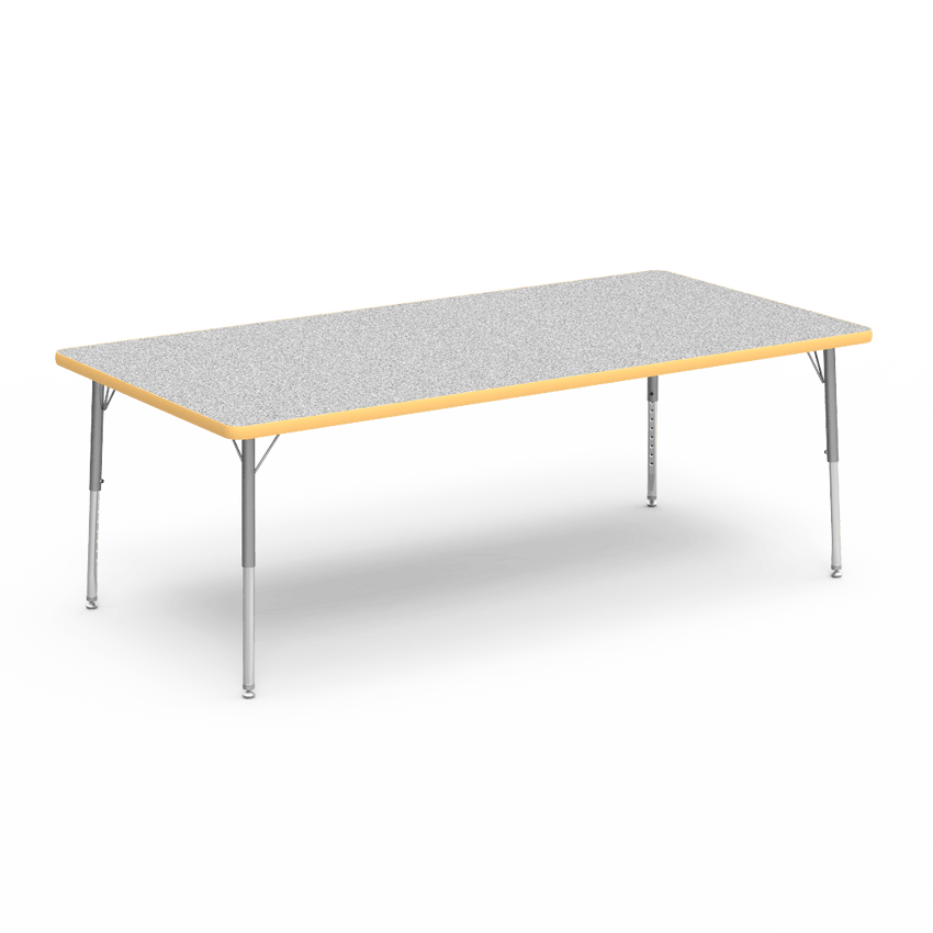 Rectangular Activity Table with Heavy Duty Laminate Top - Preschool Height Adjustable Legs (36"W x 72"L x 17-25"H) - SchoolOutlet