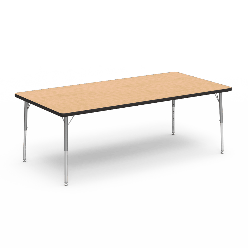 Rectangular Activity Table with Heavy Duty Laminate Top - Preschool Height Adjustable Legs (36"W x 72"L x 17-25"H) - SchoolOutlet