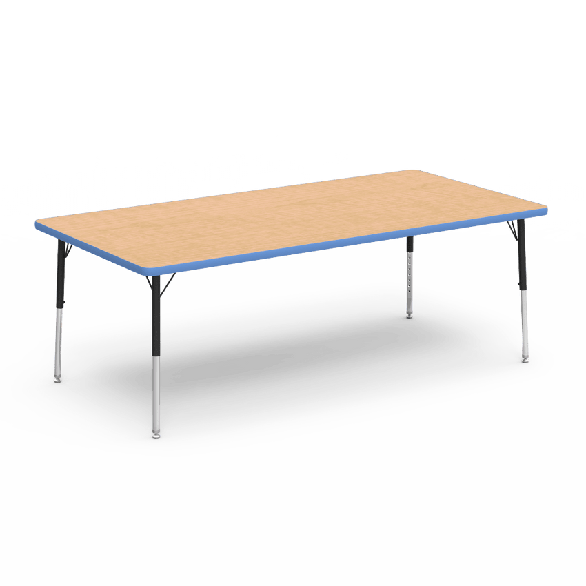 Rectangular Activity Table with Heavy Duty Laminate Top - Preschool Height Adjustable Legs (36"W x 72"L x 17-25"H) - SchoolOutlet