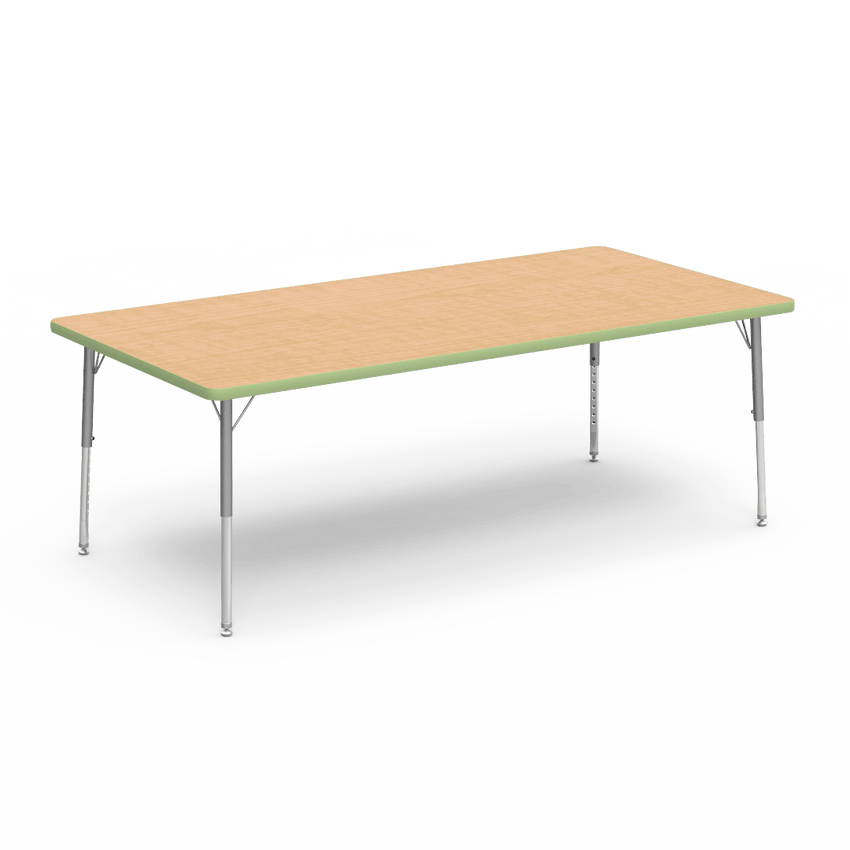 Rectangular Activity Table with Heavy Duty Laminate Top - Preschool Height Adjustable Legs (36"W x 72"L x 17-25"H) - SchoolOutlet