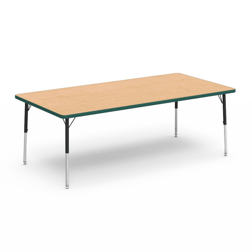 Rectangular Activity Table with Heavy Duty Laminate Top - Preschool Height Adjustable Legs (36"W x 72"L x 17-25"H) - SchoolOutlet