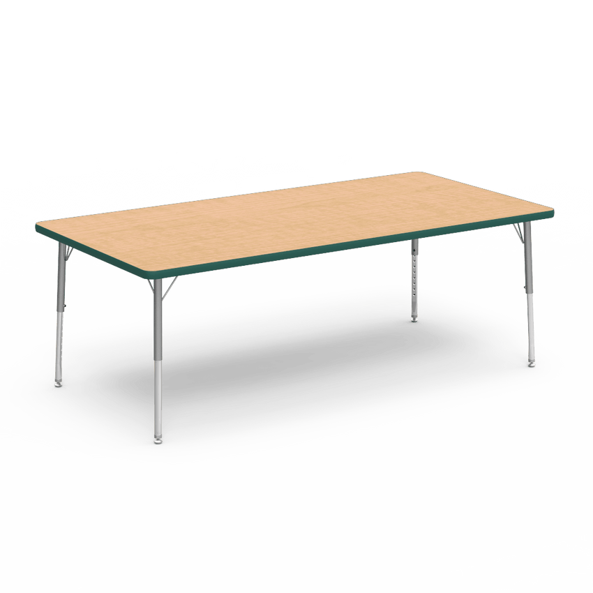 Rectangular Activity Table with Heavy Duty Laminate Top - Preschool Height Adjustable Legs (36"W x 72"L x 17-25"H) - SchoolOutlet