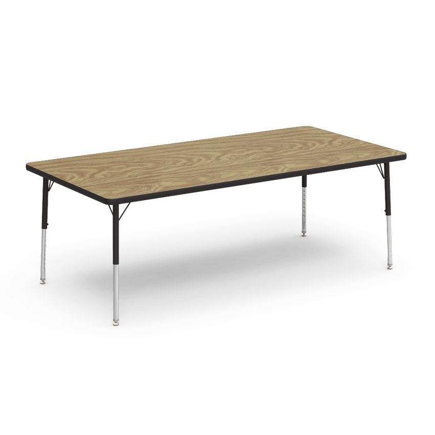 Rectangular Activity Table with Heavy Duty Laminate Top - Preschool Height Adjustable Legs (36"W x 72"L x 17-25"H) - SchoolOutlet