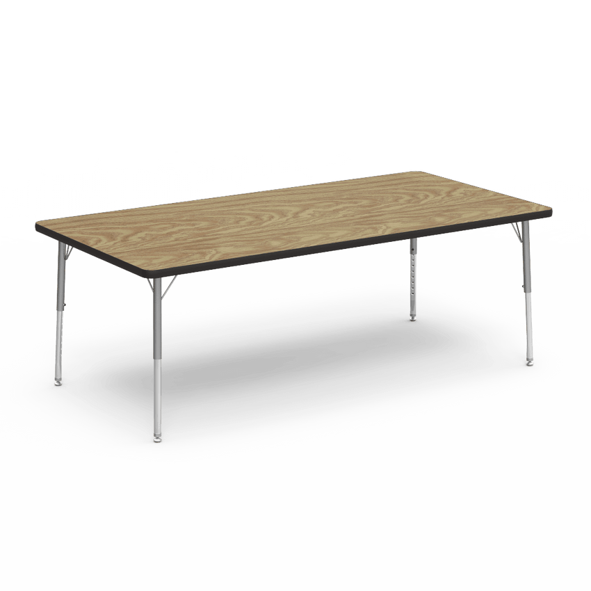 Rectangular Activity Table with Heavy Duty Laminate Top - Preschool Height Adjustable Legs (36"W x 72"L x 17-25"H) - SchoolOutlet