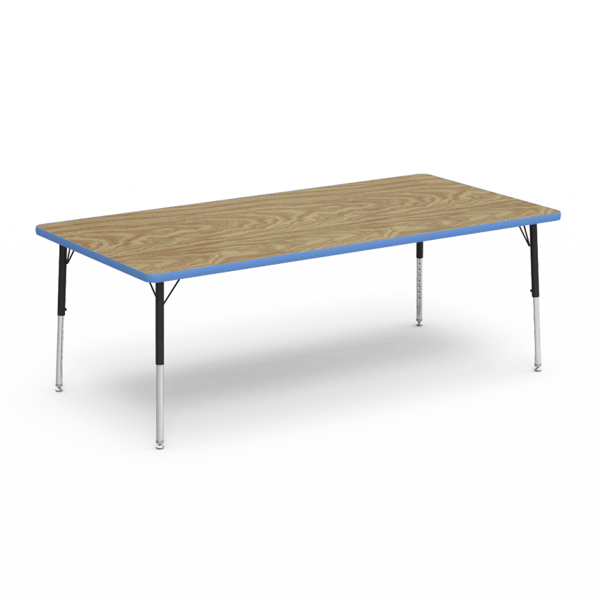 Rectangular Activity Table with Heavy Duty Laminate Top - Preschool Height Adjustable Legs (36"W x 72"L x 17-25"H) - SchoolOutlet