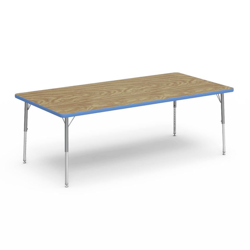 Rectangular Activity Table with Heavy Duty Laminate Top - Preschool Height Adjustable Legs (36"W x 72"L x 17-25"H) - SchoolOutlet