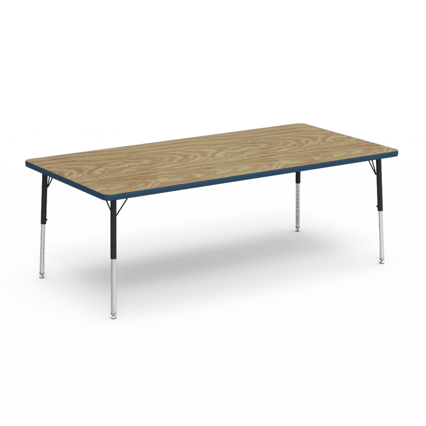 Rectangular Activity Table with Heavy Duty Laminate Top - Preschool Height Adjustable Legs (36"W x 72"L x 17-25"H) - SchoolOutlet