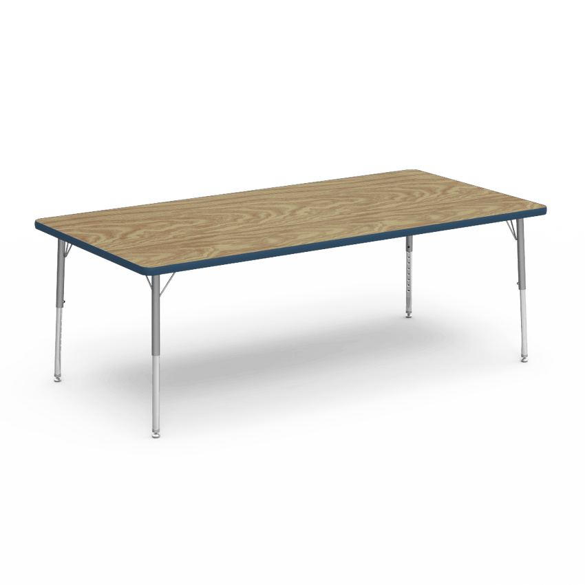 Rectangular Activity Table with Heavy Duty Laminate Top - Preschool Height Adjustable Legs (36"W x 72"L x 17-25"H) - SchoolOutlet