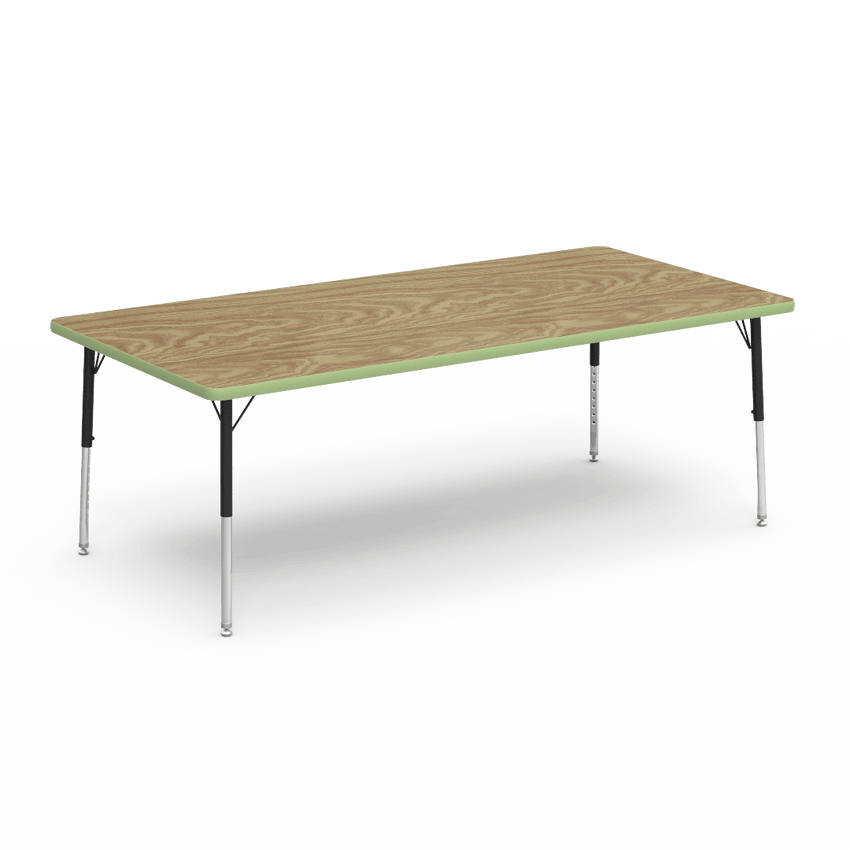 Rectangular Activity Table with Heavy Duty Laminate Top - Preschool Height Adjustable Legs (36"W x 72"L x 17-25"H) - SchoolOutlet