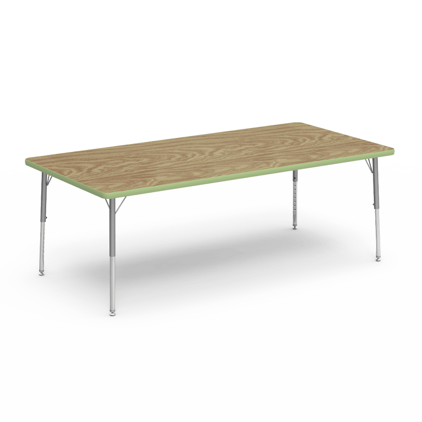 Rectangular Activity Table with Heavy Duty Laminate Top - Preschool Height Adjustable Legs (36"W x 72"L x 17-25"H) - SchoolOutlet