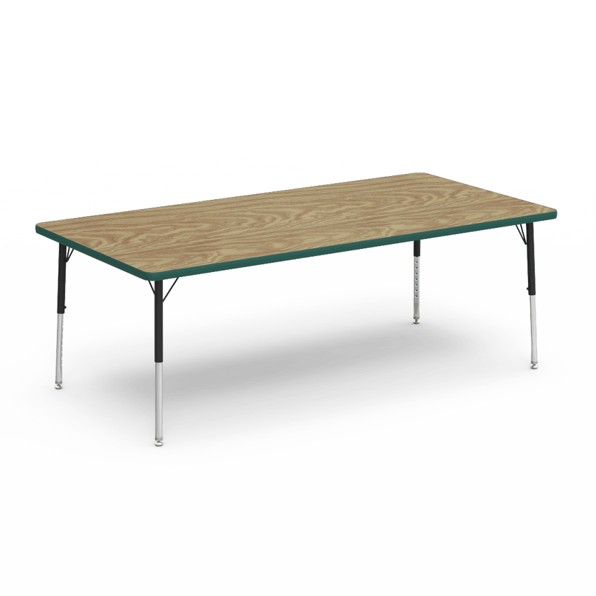 Rectangular Activity Table with Heavy Duty Laminate Top - Preschool Height Adjustable Legs (36"W x 72"L x 17-25"H) - SchoolOutlet