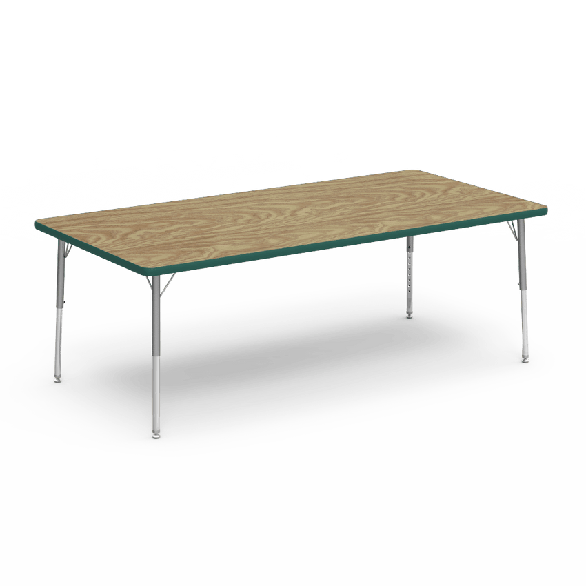 Rectangular Activity Table with Heavy Duty Laminate Top - Preschool Height Adjustable Legs (36"W x 72"L x 17-25"H) - SchoolOutlet