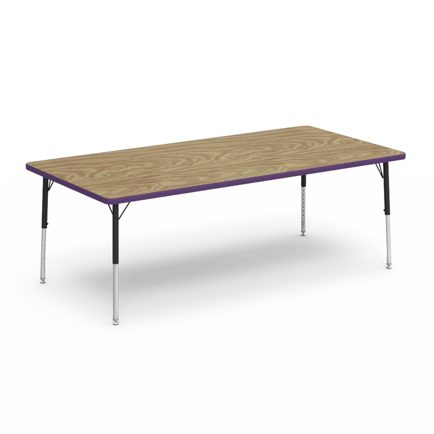 Rectangular Activity Table with Heavy Duty Laminate Top - Preschool Height Adjustable Legs (36"W x 72"L x 17-25"H) - SchoolOutlet