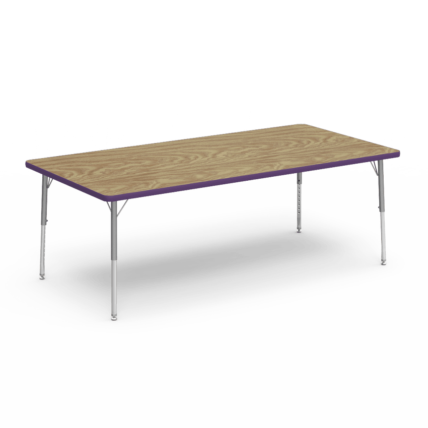Rectangular Activity Table with Heavy Duty Laminate Top - Preschool Height Adjustable Legs (36"W x 72"L x 17-25"H) - SchoolOutlet