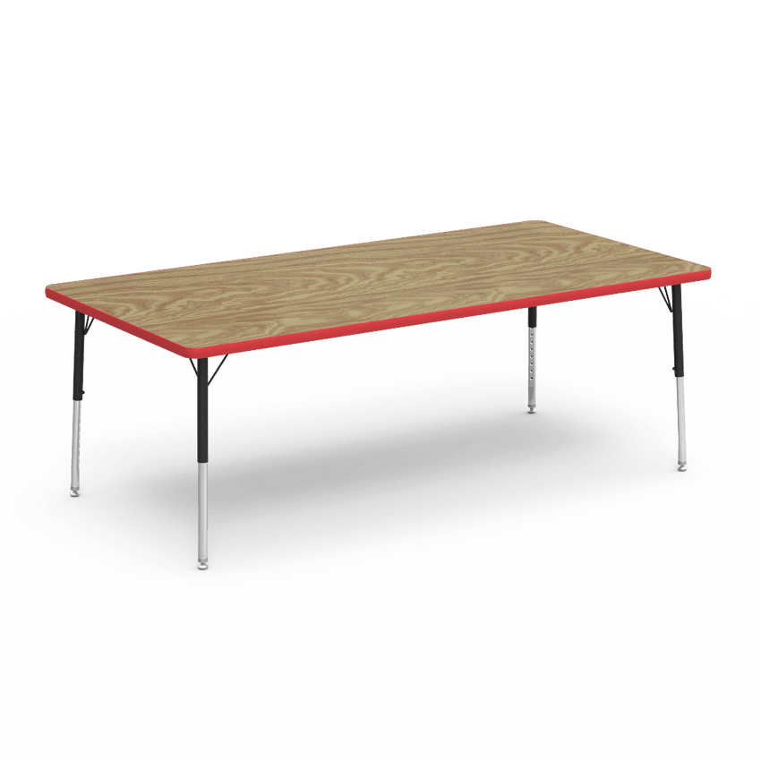 Rectangular Activity Table with Heavy Duty Laminate Top - Preschool Height Adjustable Legs (36"W x 72"L x 17-25"H) - SchoolOutlet