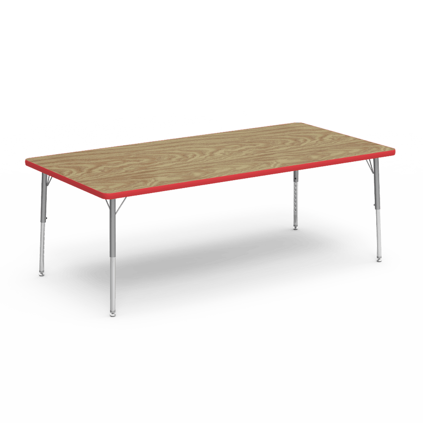 Rectangular Activity Table with Heavy Duty Laminate Top - Preschool Height Adjustable Legs (36"W x 72"L x 17-25"H) - SchoolOutlet