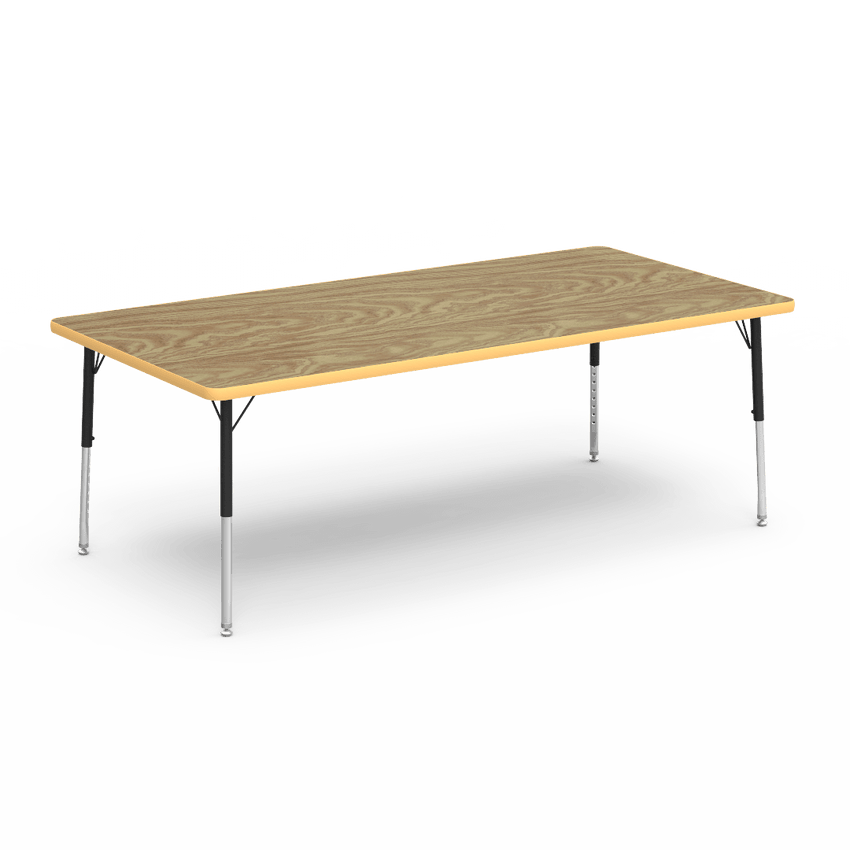 Rectangular Activity Table with Heavy Duty Laminate Top - Preschool Height Adjustable Legs (36"W x 72"L x 17-25"H) - SchoolOutlet