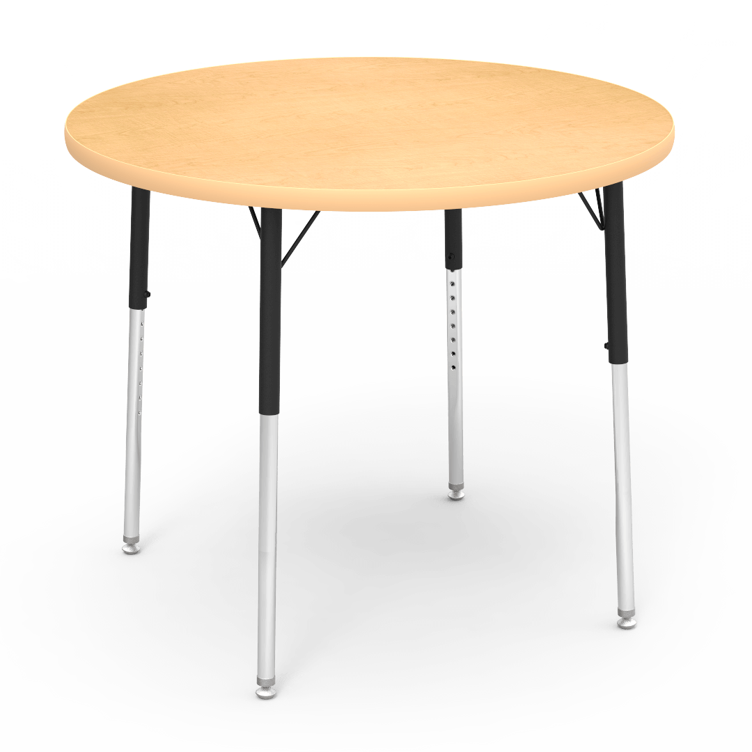 Round Activity Table with Heavy Duty Laminate Top (36" Diameter x 22-30"H) - SchoolOutlet
